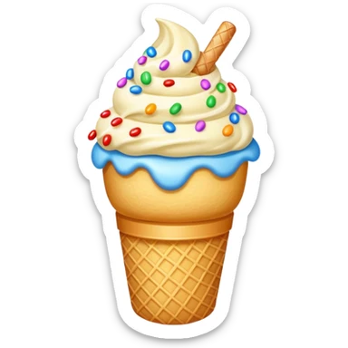 ice cream with sprinkles sticker