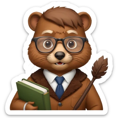 beaver professor sticker