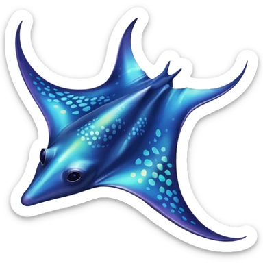 iridescent manta ray sticker