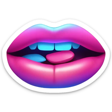 Neon kiss sticker