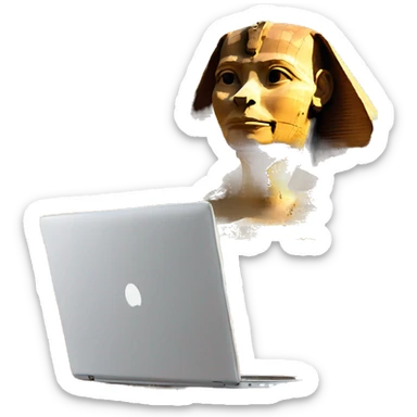 pyramids and the sphinx and a laptop sticker