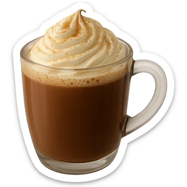 Remove any shadow from the image. Keep the cozy hot chocolate with whipped cream and cinnamon. Maintain transparent background. sticker