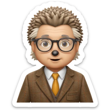 hedgehog professor sticker