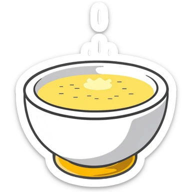 steaming bowl of grits with butter sticker