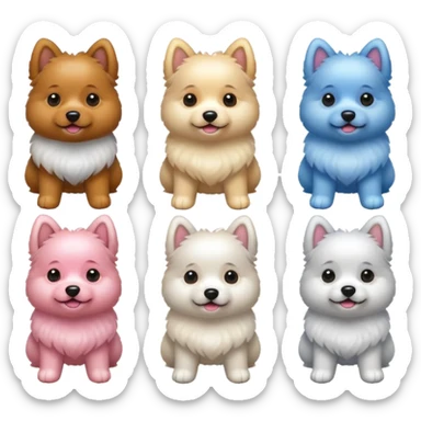 cartoon dogs standing sticker