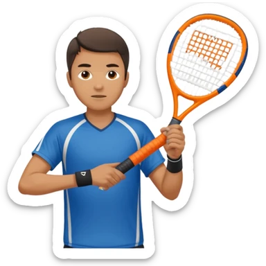 Male, eurasian, wearing sports cloth, swinging padel raquet sticker