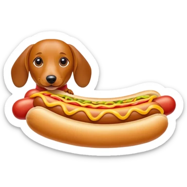 Weiner dog with the body of a hotdog. sticker