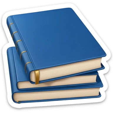 Opened book blue sticker