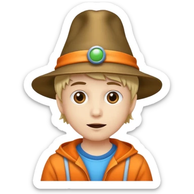 A kid wear crazy on tv. sticker