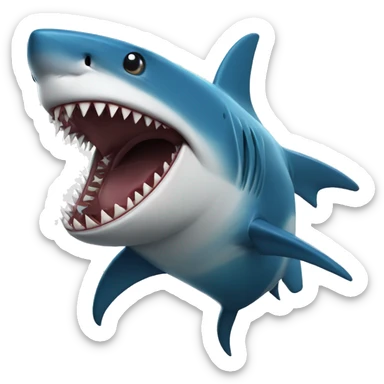 Shark wearing blue football jersey, celebrating  sticker
