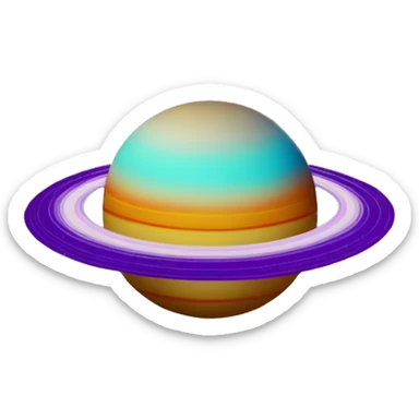 Colorful Saturn with rings  sticker