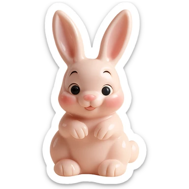 Isolate the bunny-shaped candy on a transparent background, removing all background elements. sticker