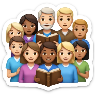 bible with people of different races and genders around it demonstrating equality sticker