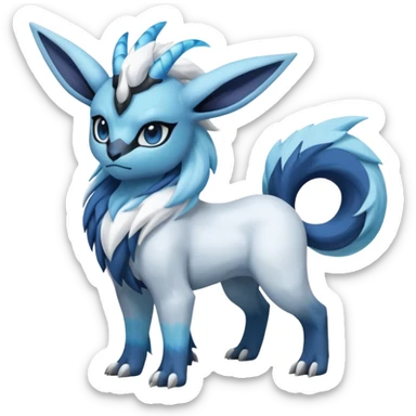 Scaly cute realistic Absol-Cobalion-Glaceon-Suicune-Amaura-fusion sticker