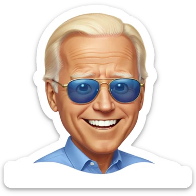 Joe Biden blue eyes laughing sunglasses sticker