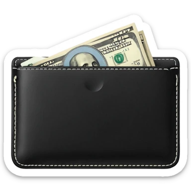 blow wallet with a single one dollar bill inside, just one dollar sticker