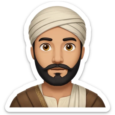 arab with black beard and defined jaw sticker