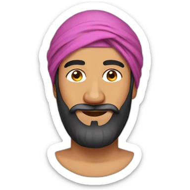 punjabi man with beard wearing durag sticker