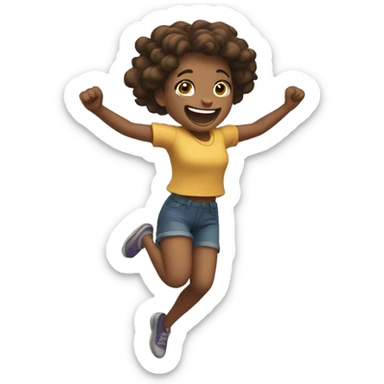 Girl Jumping yes excited  sticker