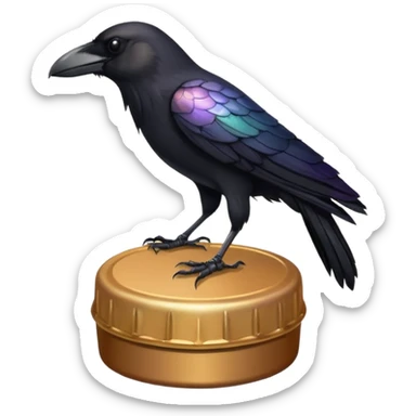 Crow + bottle cap, Street Wildlife. sticker