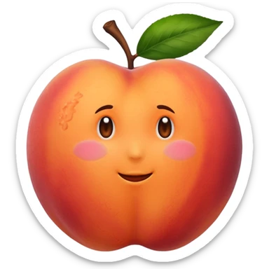 Peach with hand print on  sticker