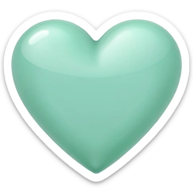 mint colored heart sticker