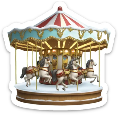  being carousel with snow sticker