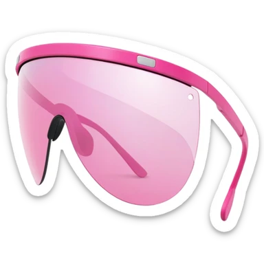 sporty pink shield visor sunglasses with minimalist frame, athletic design, oversized one-piece lens sticker