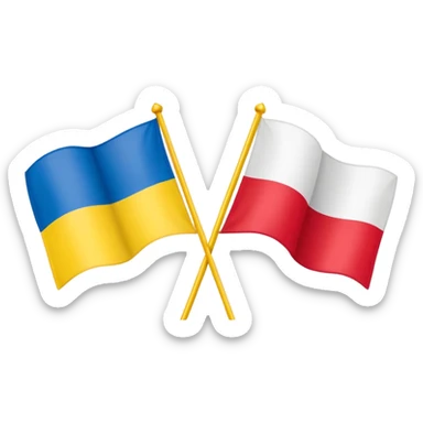 poland ukraine flag sticker