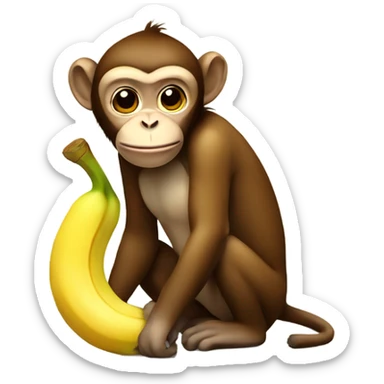 Monkey with banana sticker