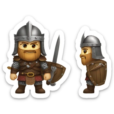 CABALLERO CON ARMADURA VIKINGA DANDO LIKE sticker