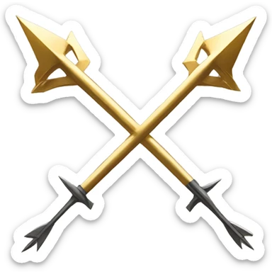  3 golden arrows crossing at the sime time sticker