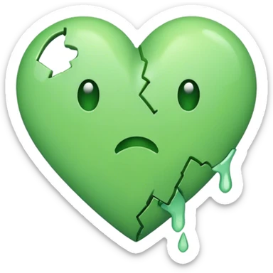 Light green broken heart 💔  sticker