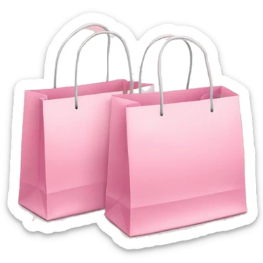 Two Soft pink shopping bags sticker