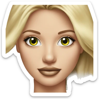 Realistic victoria secret model blonde green eyes  sticker