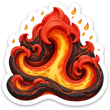 red lava wave sticker