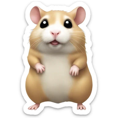 freehand drawed hamster-superheto comics style sticker