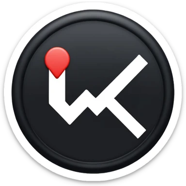 Black circle with a check mark on it sticker