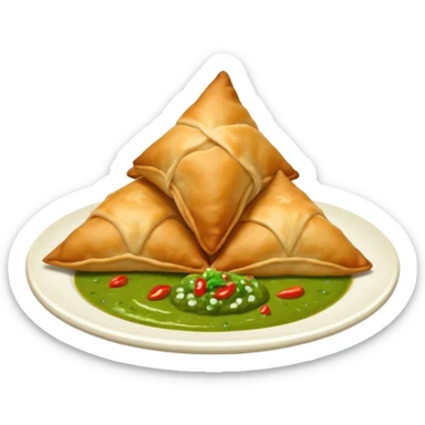 Samosa with chutney sticker