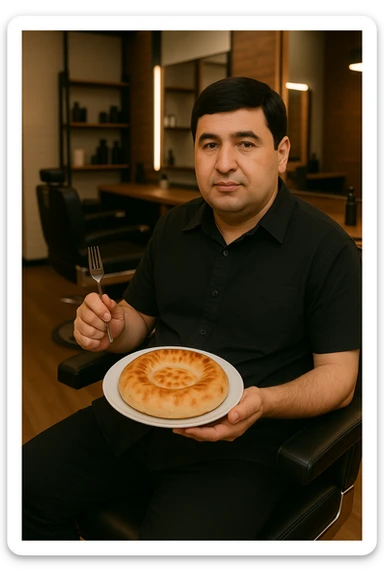 birinchidagi odamni yuziga 2 rasmdagi odamga juda uxshatib chizib bergin xuddu shunday non yen utirganini sticker