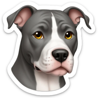dog pitbull gray sticker