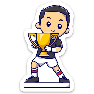 soccer player with trophy sticker