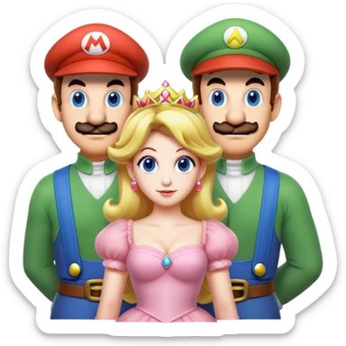 Mario, Princess peach and Luigi sticker