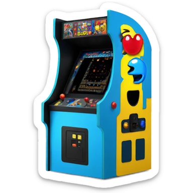Arcade machine with pacman sticker