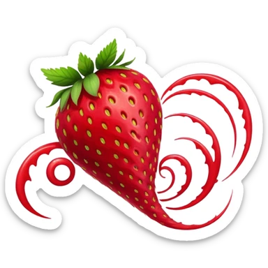 A tornado made of strawberries  sticker