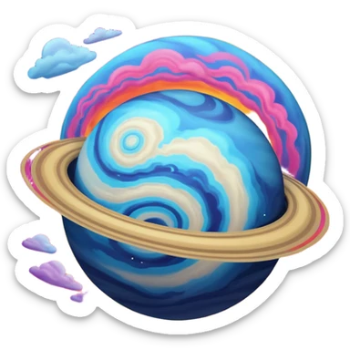 Gas Planet – swirling colorful clouds with no solid ground sticker