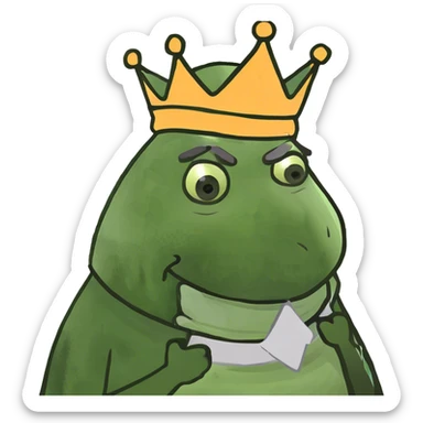 Blond older king with dunce cap crown sticker