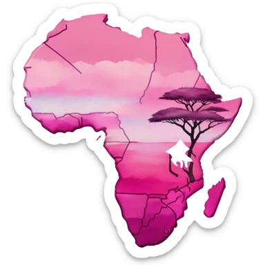 Africa in pink  sticker