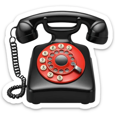 vintage rotary dial telephone, classic plastic body sticker