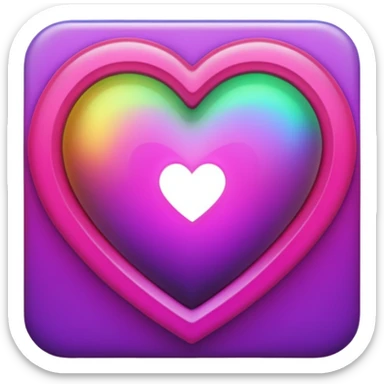 heart with layers of purple, hot pink, amber, light green, and dark purple sticker